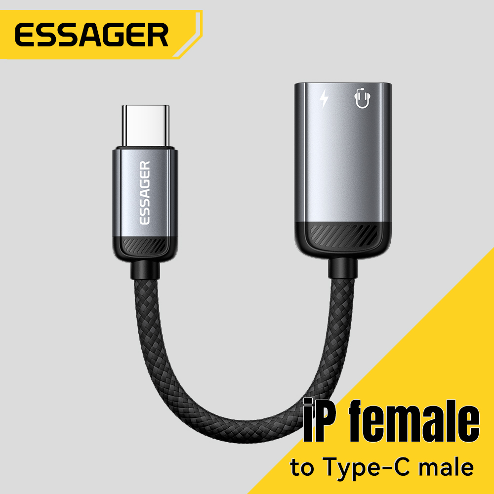 Wired Earphone Lightning - Essager C타입 오디오 어댑터 케이블 헤드폰