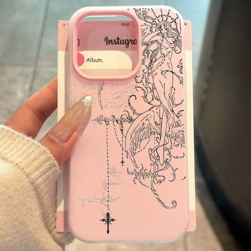 고딕 스타일 천사 십자가 라인 드로잉 폰 케이스 삼성  - Samsung Galaxy S24 리뷰 및 가격