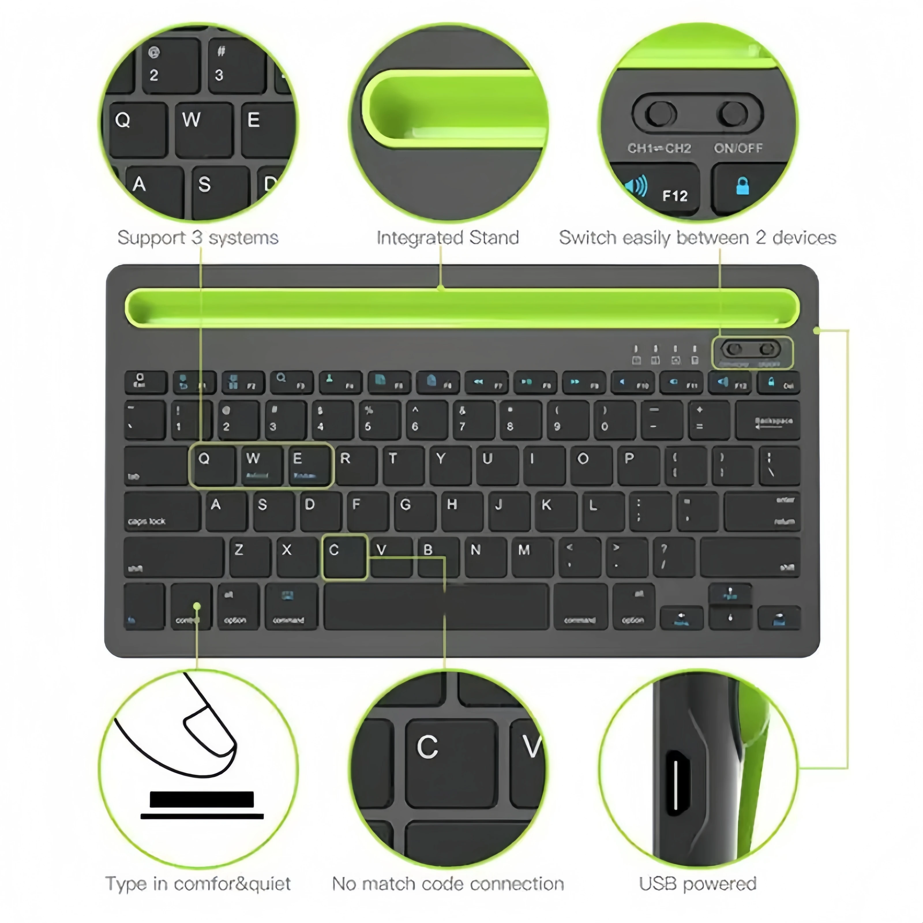 블루투스 무선 키보드 미니 키보드 노트북 태블릿 폰 아 - Android Tablet Gaming Accessories 리뷰 및 가격